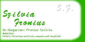 szilvia fronius business card